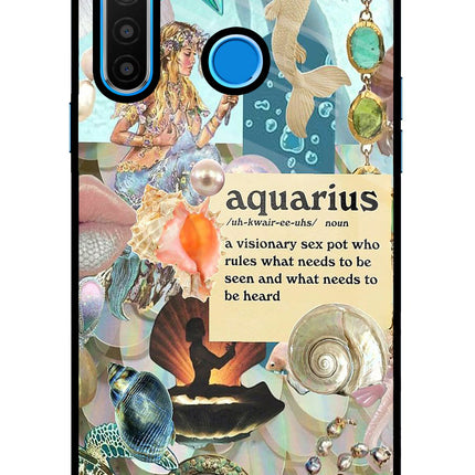 Aquarius Zodiac Realme 5/5i/5s Glass Case Back Cover by Casekaro