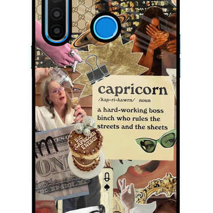 Capricorn Zodiac Realme 5/5i/5s Glass Case