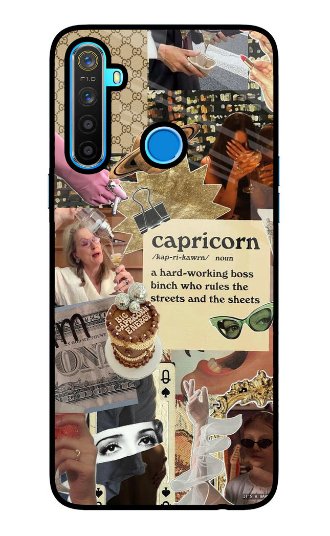 Capricorn Zodiac Realme 5/5i/5s Glass Case
