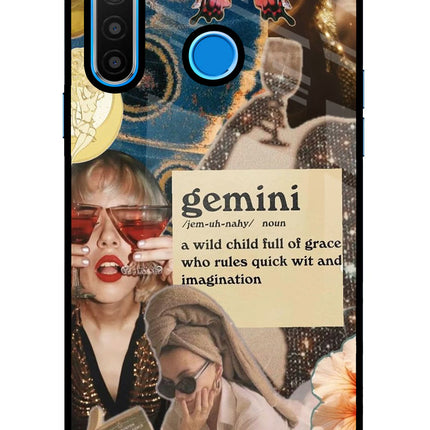 Gemini Zodiac Realme 5/5i/5s Glass Case
