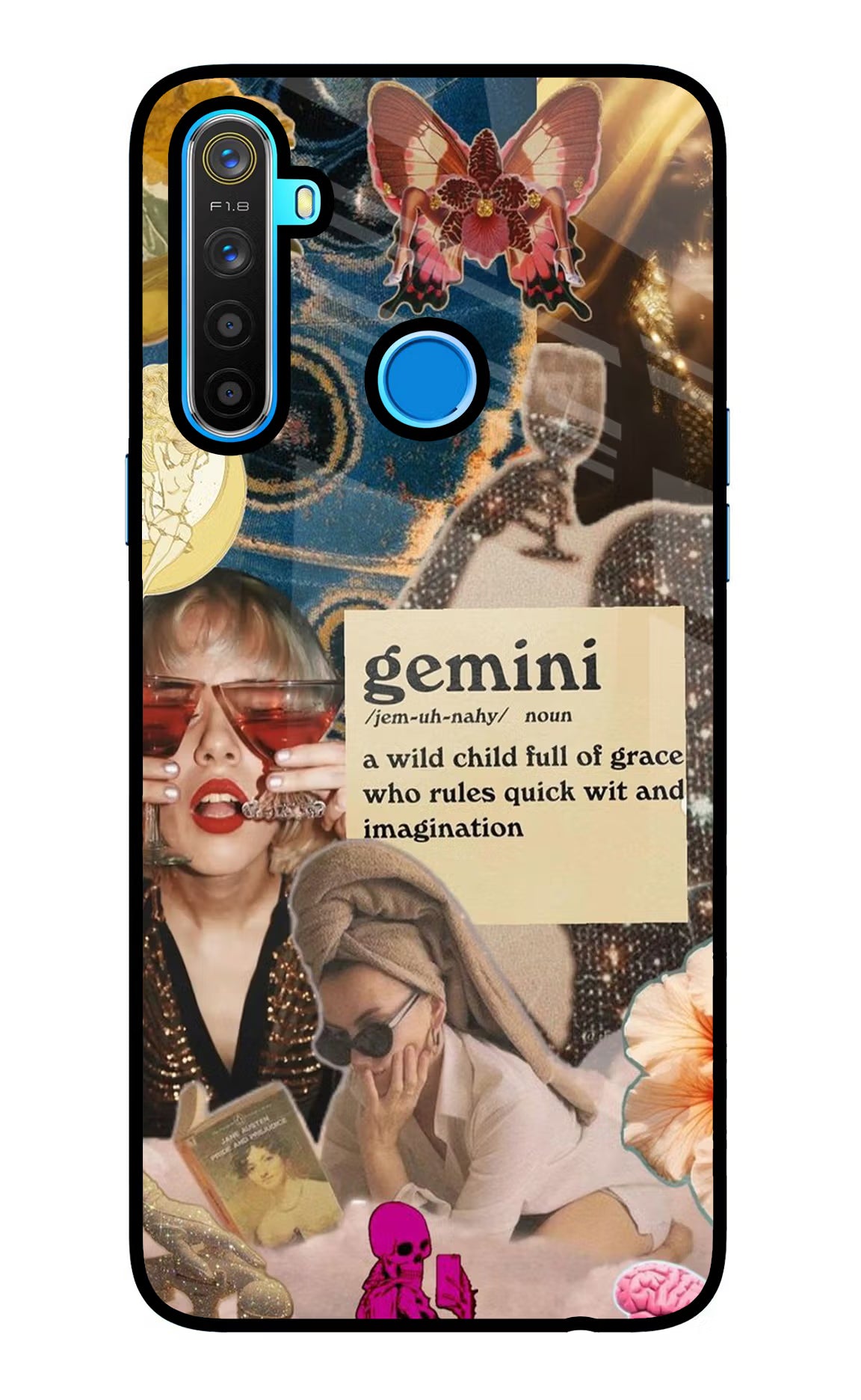 Gemini Zodiac Realme 5/5i/5s Glass Case