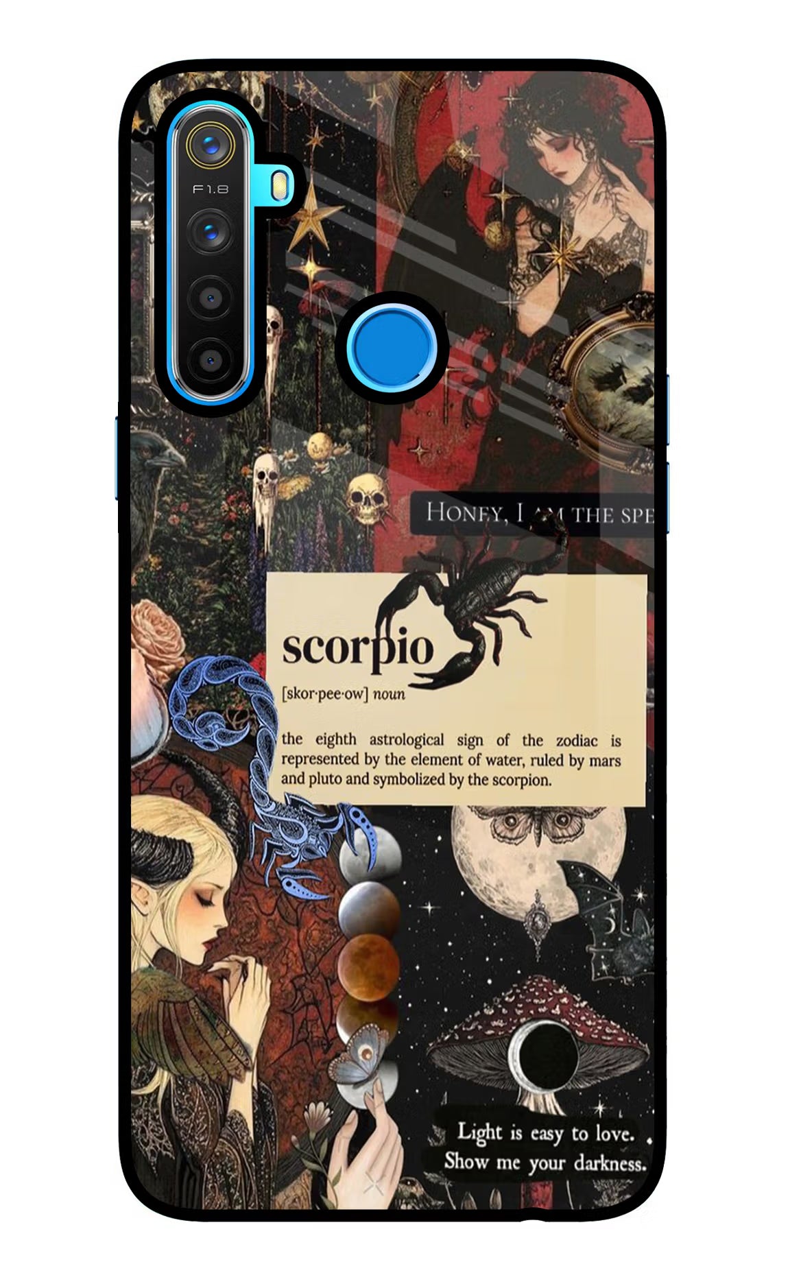 Scorpio Zodiac Realme 5/5i/5s Glass Case Back Cover by Casekaro