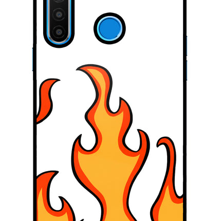 Fired Up – White Realme 5/5i/5s Glass Case