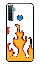 Fired Up – White Realme 5/5i/5s Glass Case