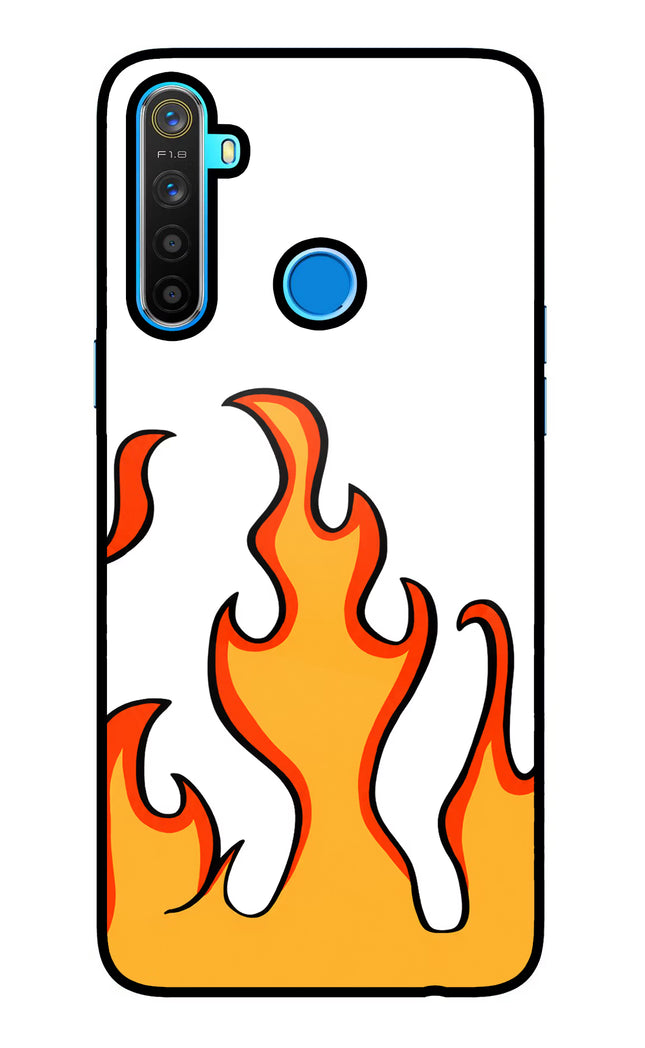 Fired Up – White Realme 5/5i/5s Glass Case