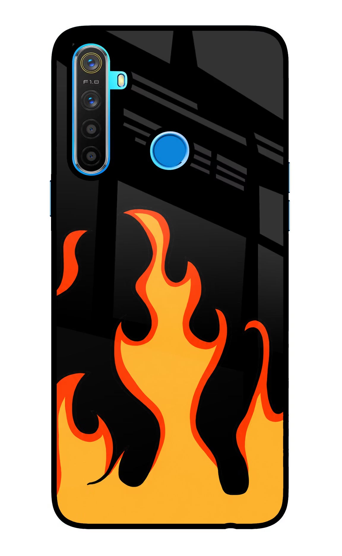 Fired Up – Black Realme 5/5i/5s Glass Case