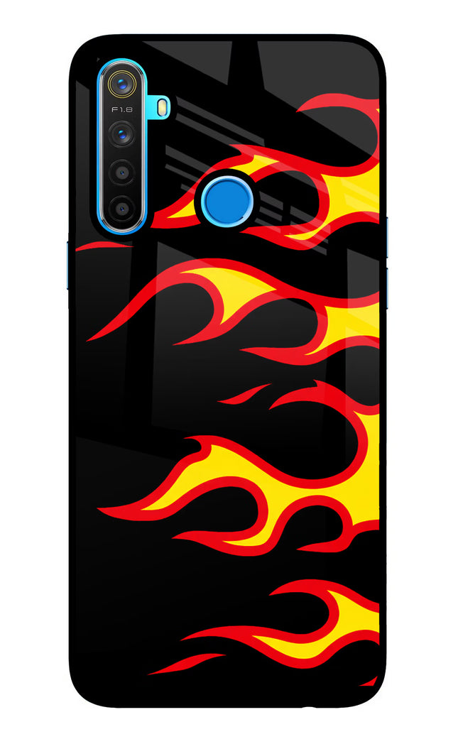 Side Sweep Flames Realme 5/5i/5s Glass Case