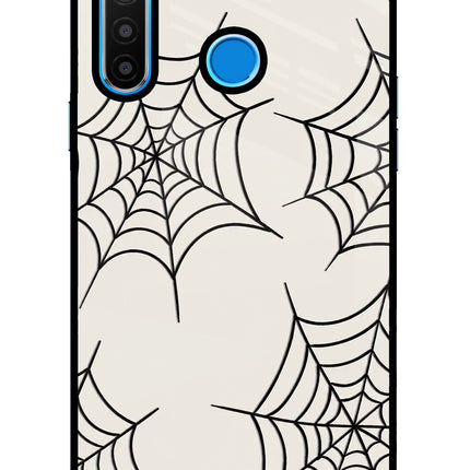 Spider Web Realme 5/5i/5s Glass Case Back Cover by Casekaro