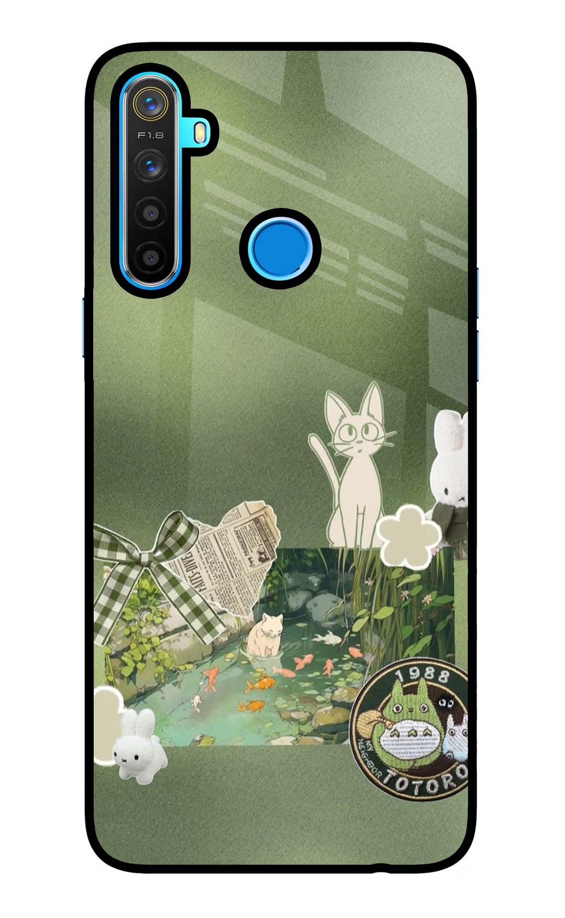 Aesthetic anime Realme 5/5i/5s Glass Case Back Cover by Casekaro