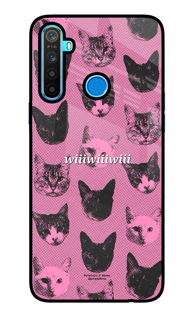 Pink Cats Realme 5/5i/5s Glass Case