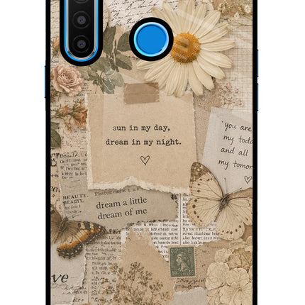 Vintage case Realme 5/5i/5s Glass Case Back Cover by Casekaro