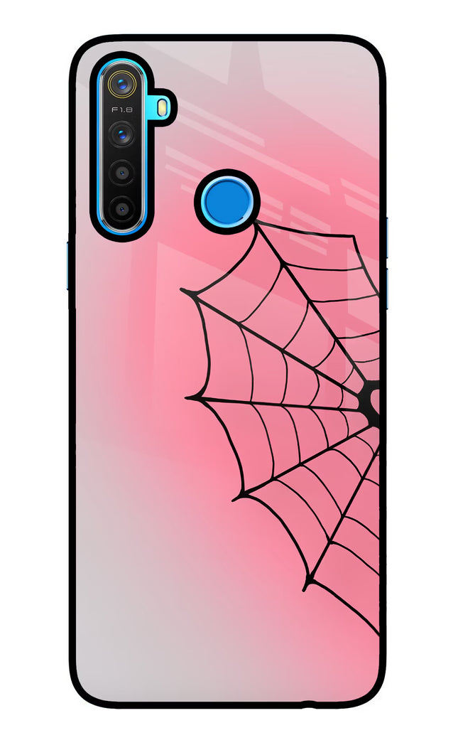 Pink Web Realme 5/5i/5s Glass Case