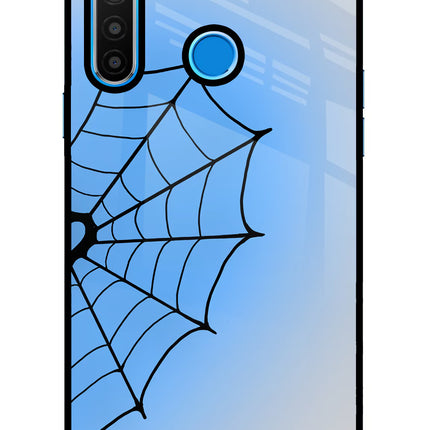 Blue Web Realme 5/5i/5s Glass Case Back Cover by Casekaro