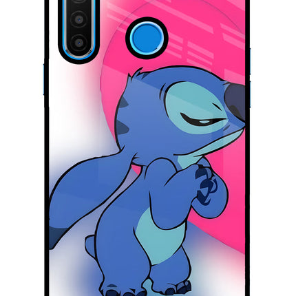 Stitch Hug Realme 5/5i/5s Glass Case Back Cover by Casekaro