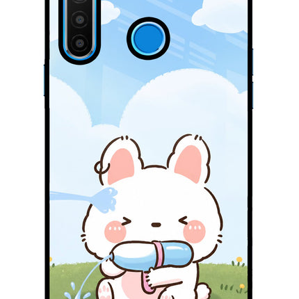 Bunny Treat Realme 5/5i/5s Glass Case Back Cover by Casekaro