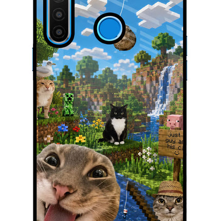 Minecraft Cat Chaos Realme 5/5i/5s Glass Case