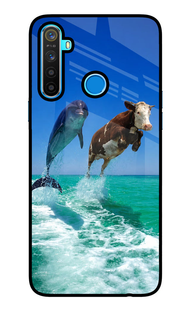 Dolphin vs Cow Realme 5/5i/5s Glass Case