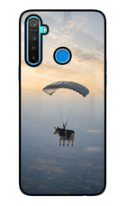 Skydiving Cow Realme 5/5i/5s Glass Case