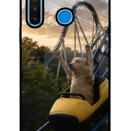 Rollercoaster Dog Realme 5/5i/5s Glass Case