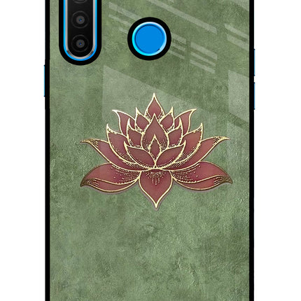 Lotus Grace Realme 5/5i/5s Glass Case Back Cover by Casekaro