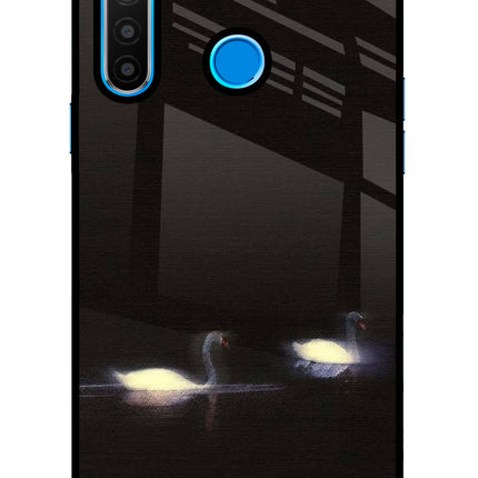 Silent Swans Realme 5/5i/5s Glass Case Back Cover by Casekaro