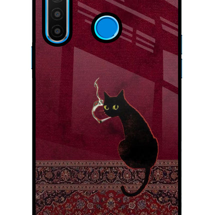 Midnight Cat Realme 5/5i/5s Glass Case Back Cover by Casekaro