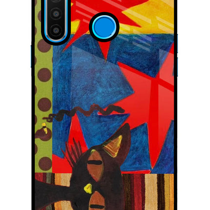 Pop Cat Realme 5/5i/5s Glass Case Back Cover by Casekaro