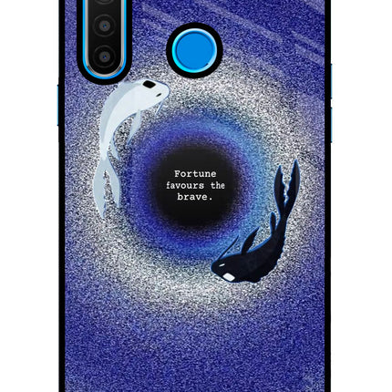 Dark Koi Realme 5/5i/5s Glass Case Back Cover by Casekaro