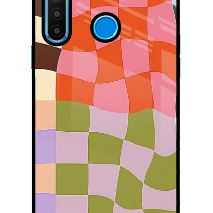 Wavy Grid Realme 5/5i/5s Glass Case Back Cover by Casekaro