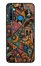 Folk Print Realme 5/5i/5s Glass Case