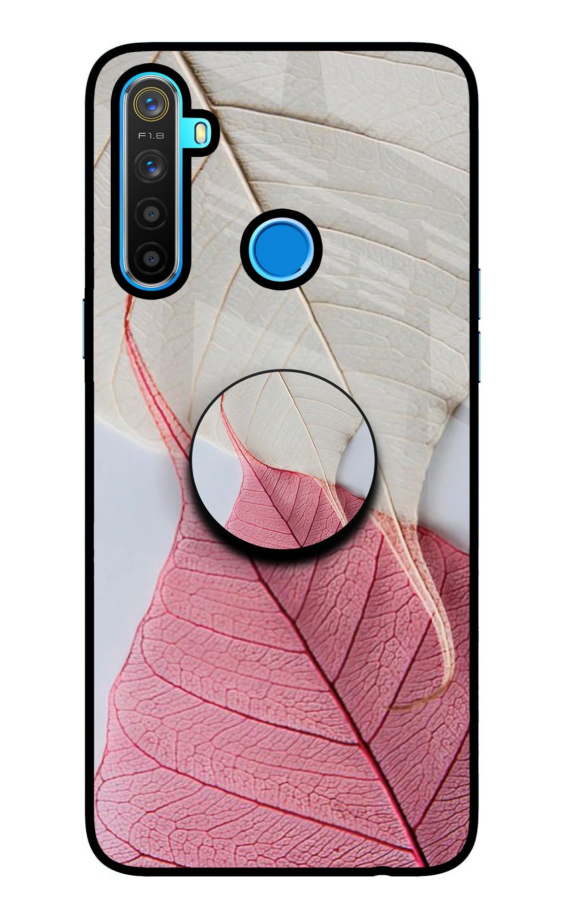 White Pink Leaf Realme 5/5i/5s Pop Case