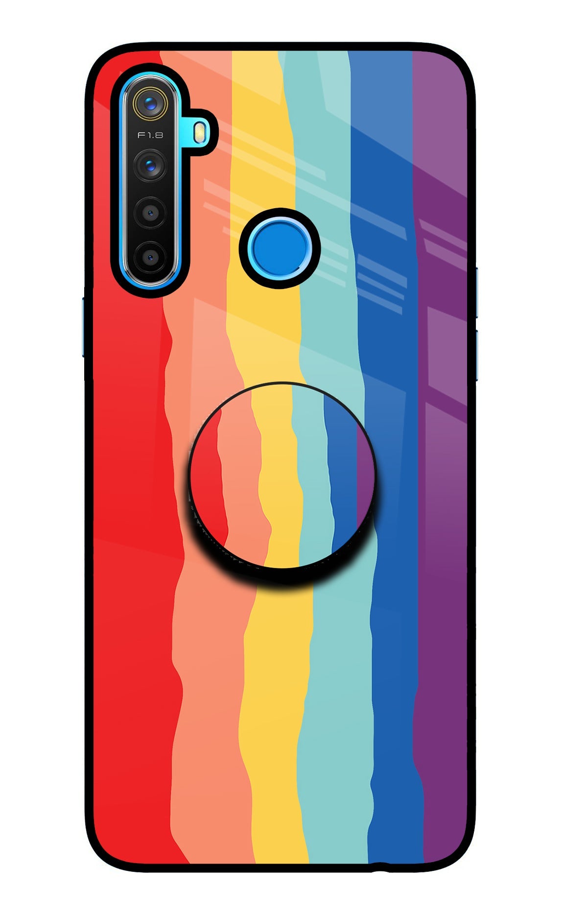 Rainbow Realme 5/5i/5s Glass Case