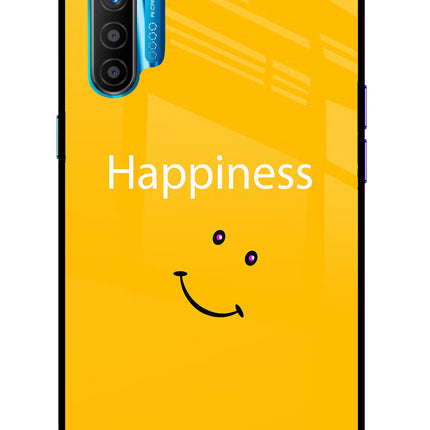 Happiness With Smiley Realme XT/X2 Glass Case Back Cover by Casekaro