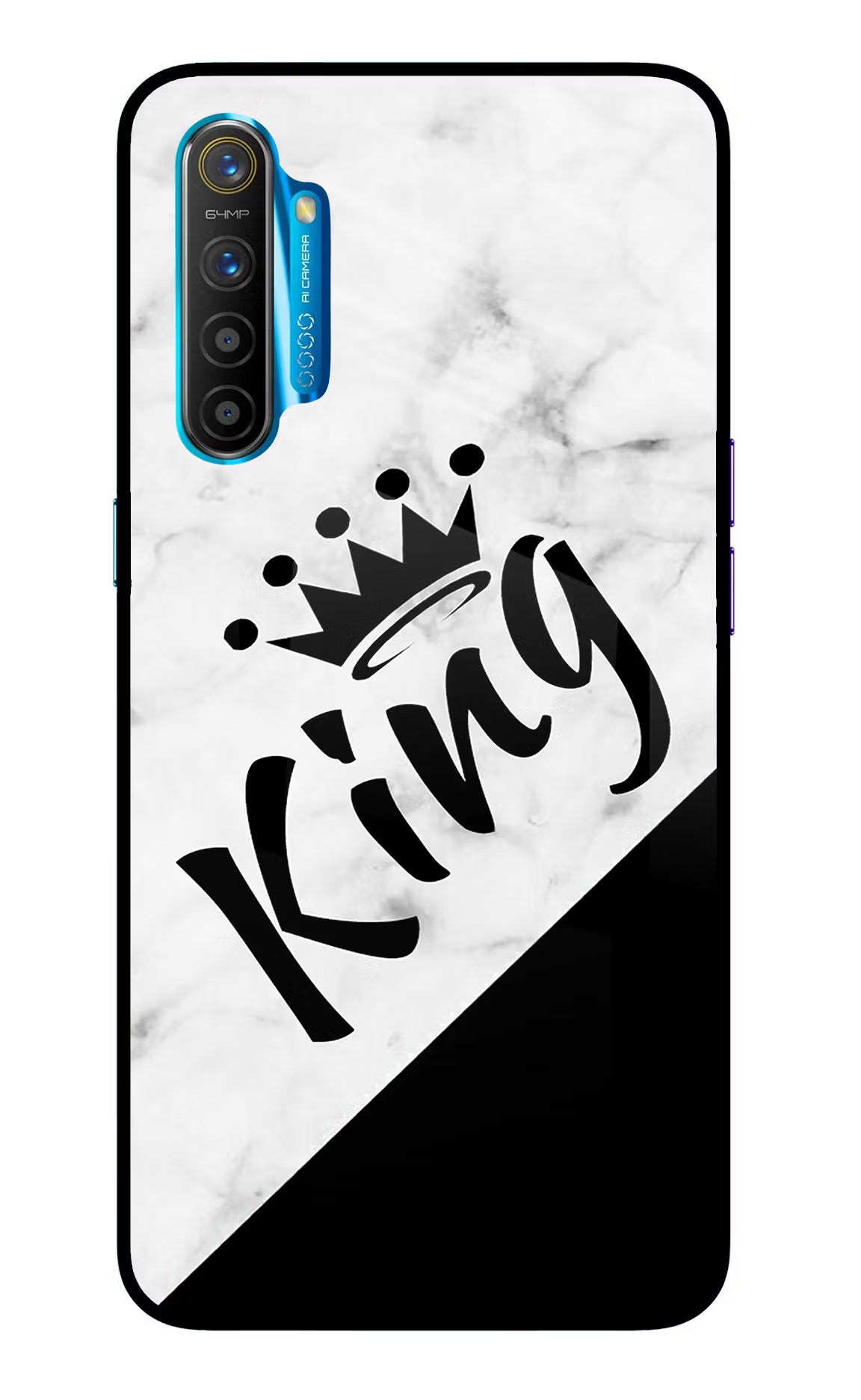 King Realme XT/X2 Glass Case Back Cover by Casekaro