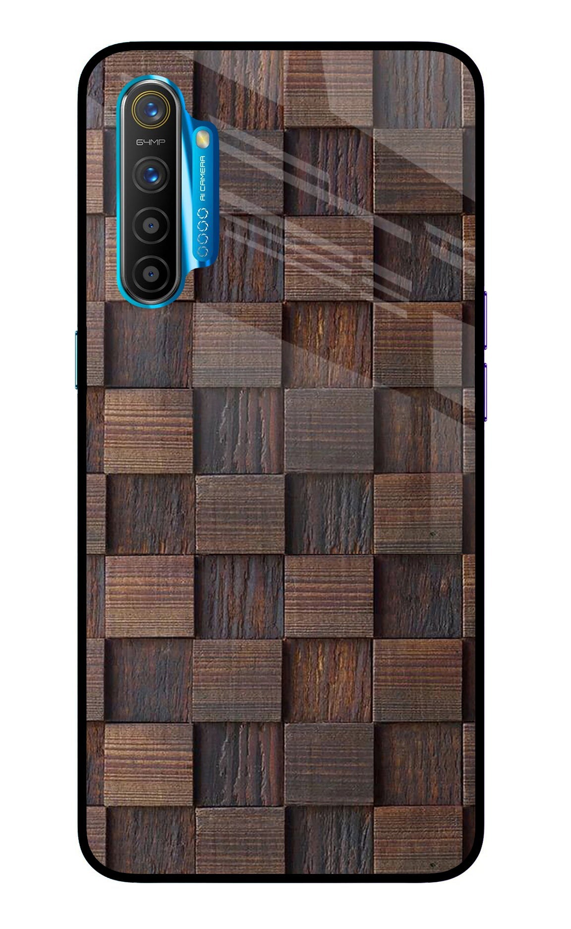 Wooden Cube Design Realme XT/X2 Glass Case