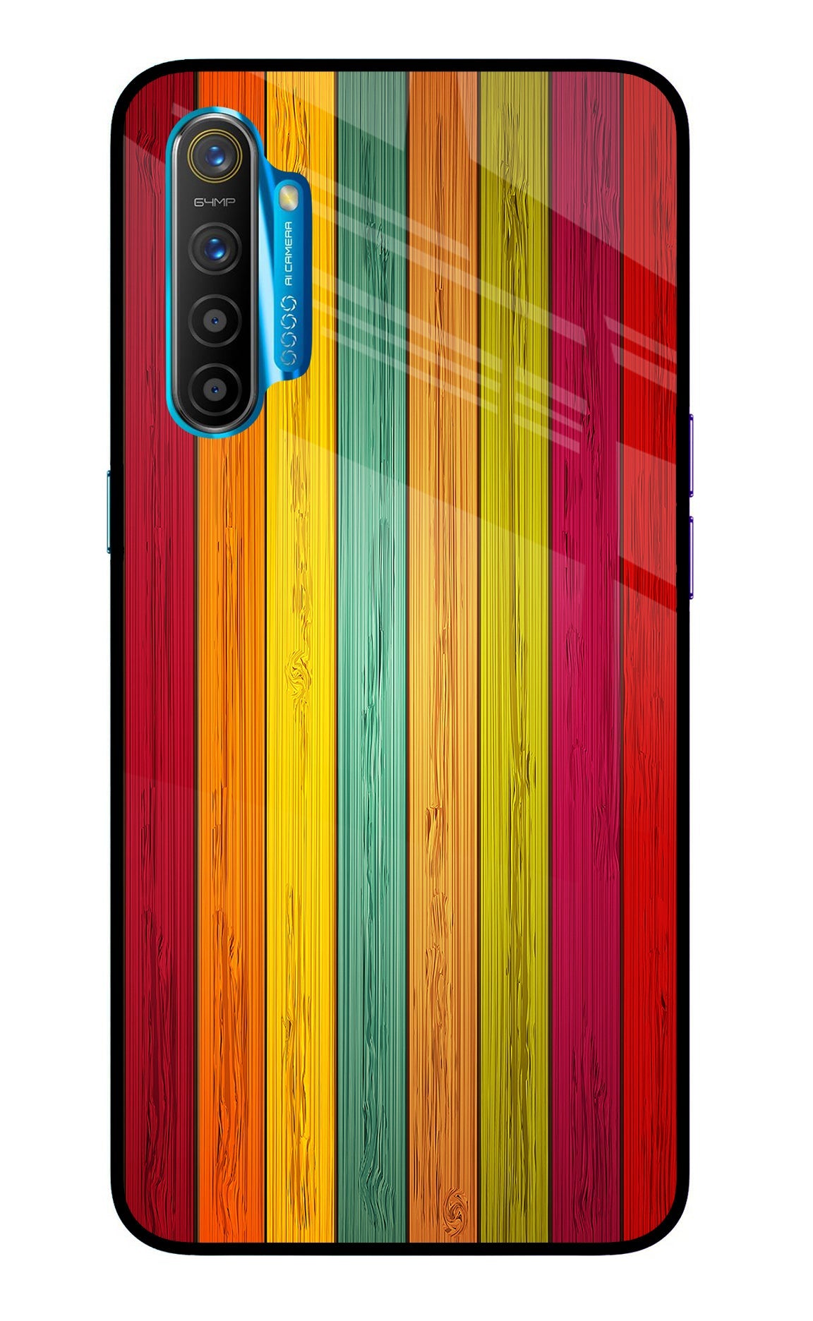 Multicolor Wooden Realme XT/X2 Glass Case