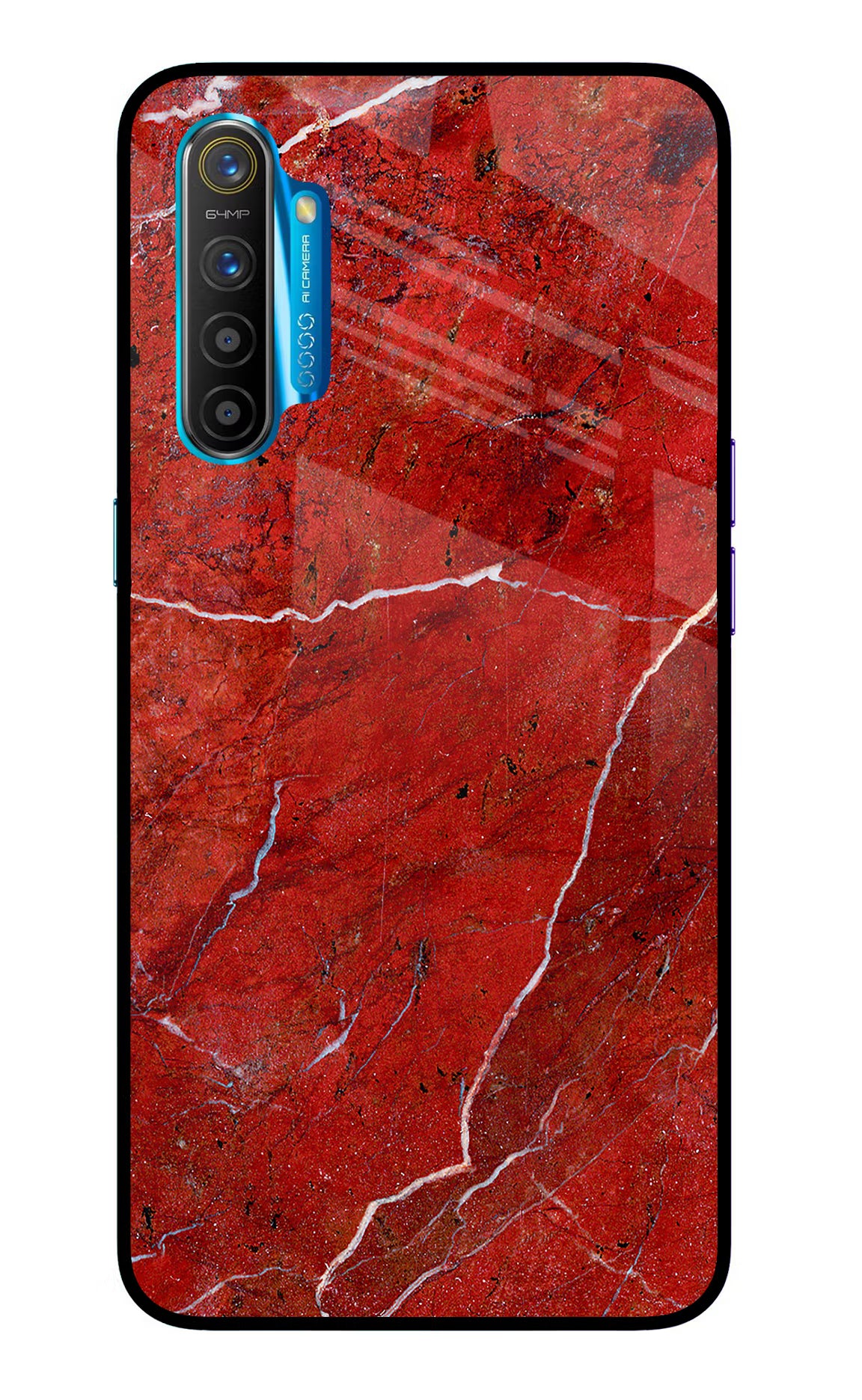 Red Marble Design Realme XT/X2 Glass Case Back Cover by Casekaro