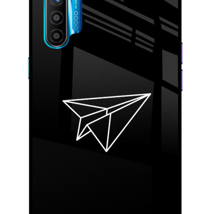 Paper Plane White Realme XT/X2 Glass Case Back Cover by Casekaro
