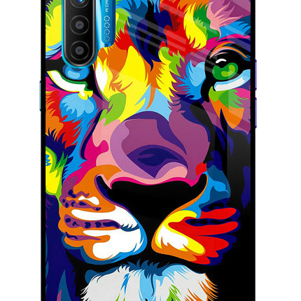 Lion Realme XT/X2 Glass Case Back Cover by Casekaro