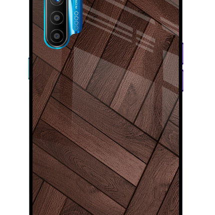 Wooden Texture Design Realme XT/X2 Glass Case Back Cover by Casekaro