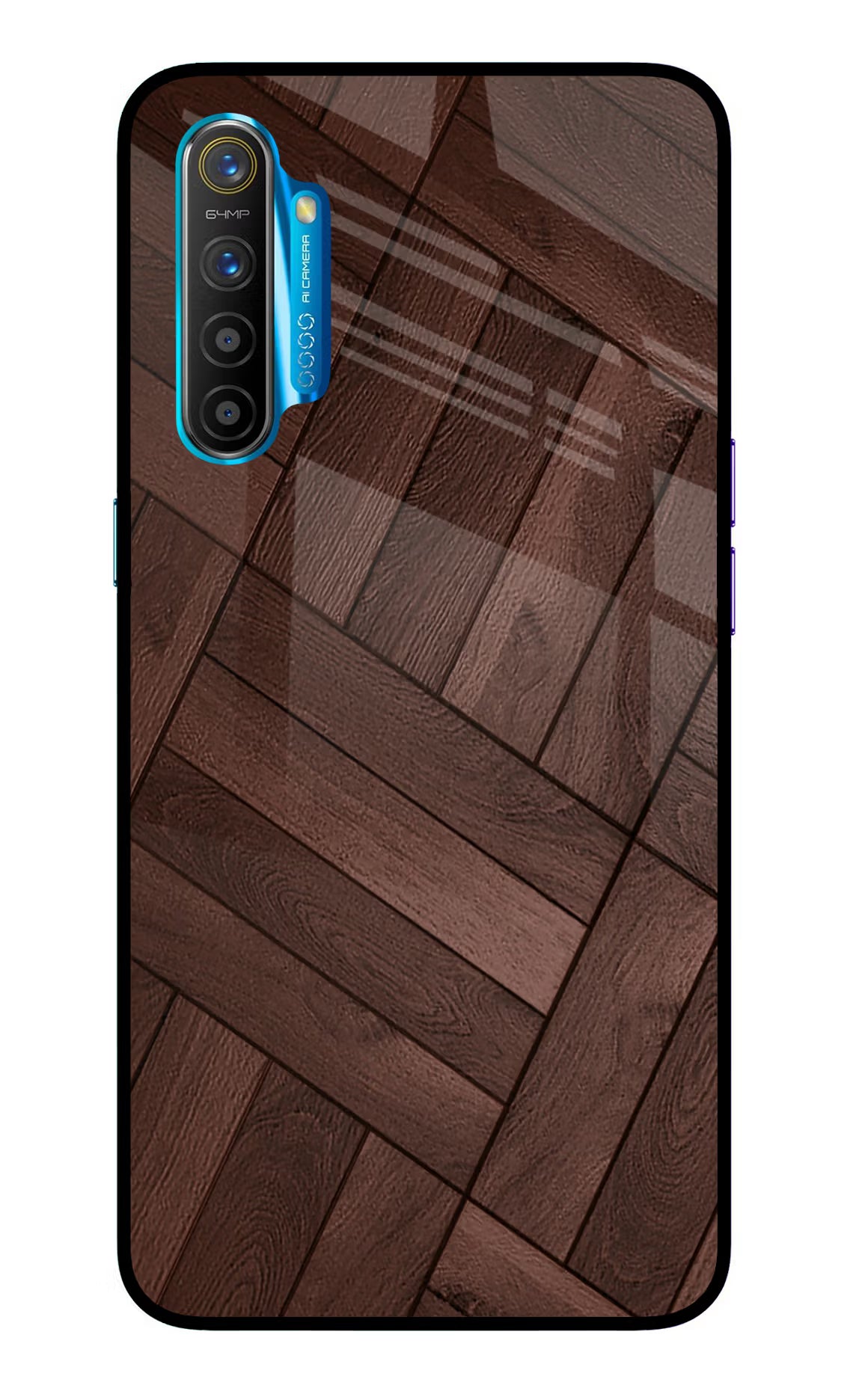 Wooden Texture Design Realme XT/X2 Glass Case Back Cover by Casekaro