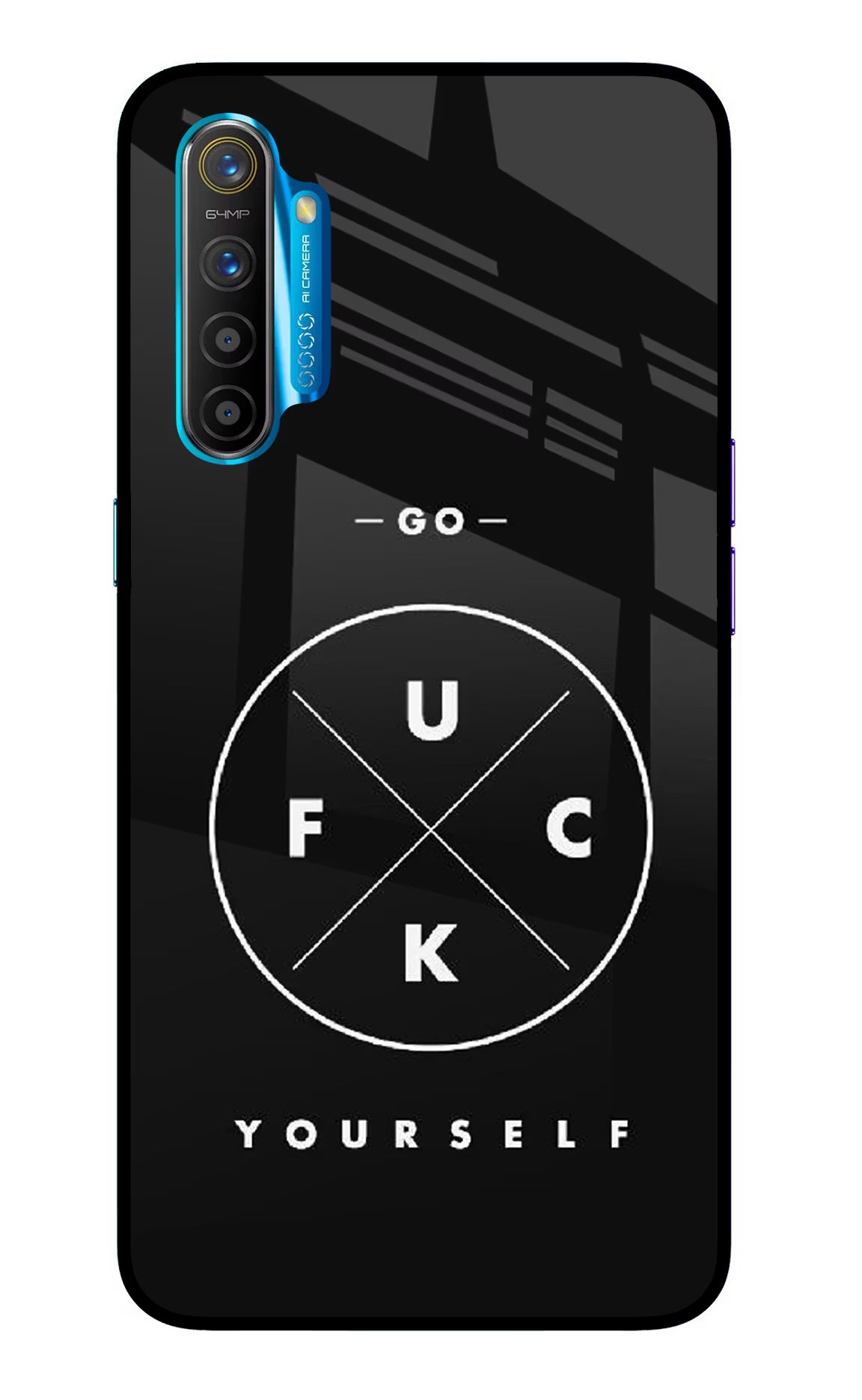 Go Fuck Yourself Realme XT/X2 Glass Case Back Cover by Casekaro