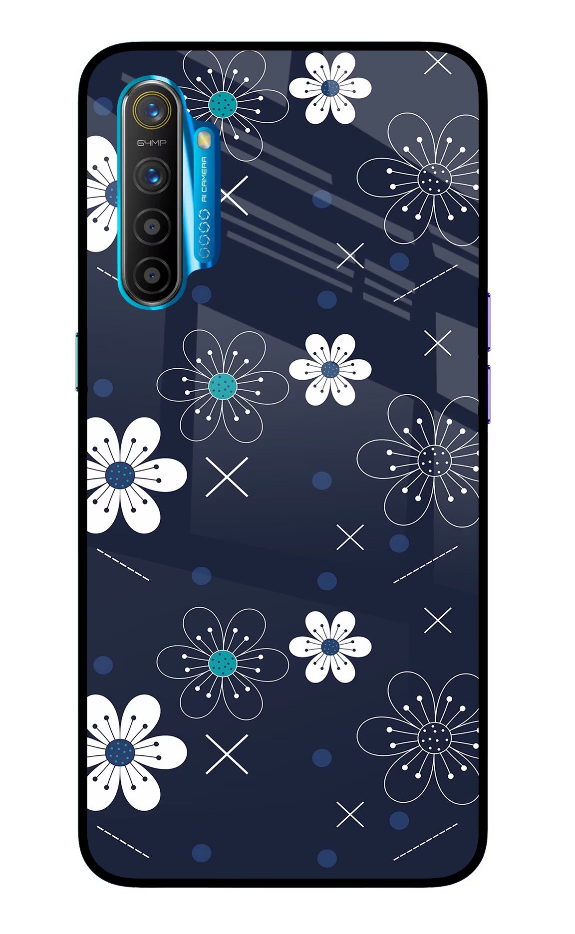 Flowers Realme XT/X2 Glass Case Back Cover by Casekaro