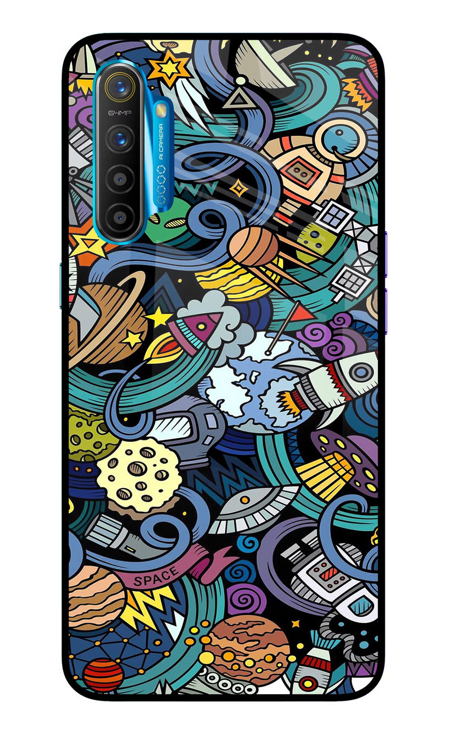 Space Abstract Realme XT/X2 Back Cover, Glass case