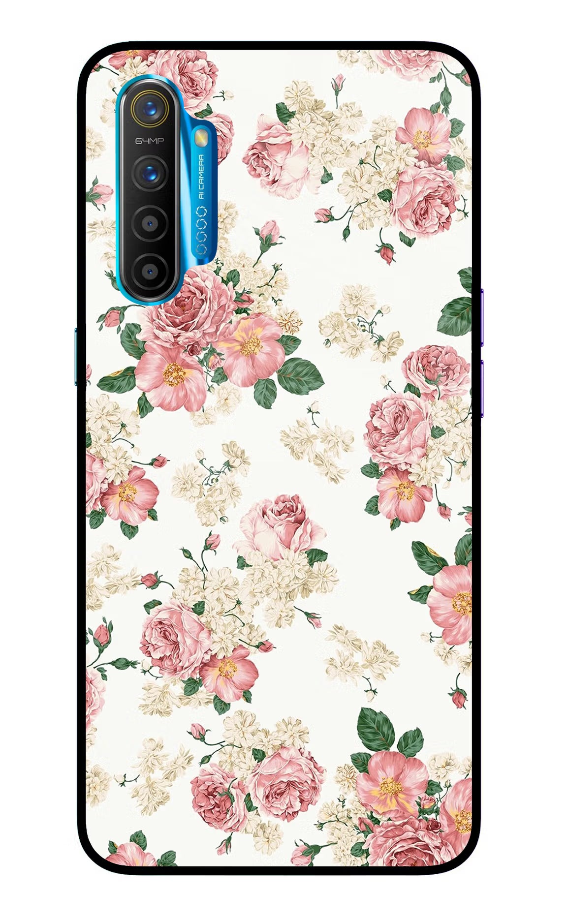 Flowers Realme XT/X2 Glass Case Back Cover by Casekaro
