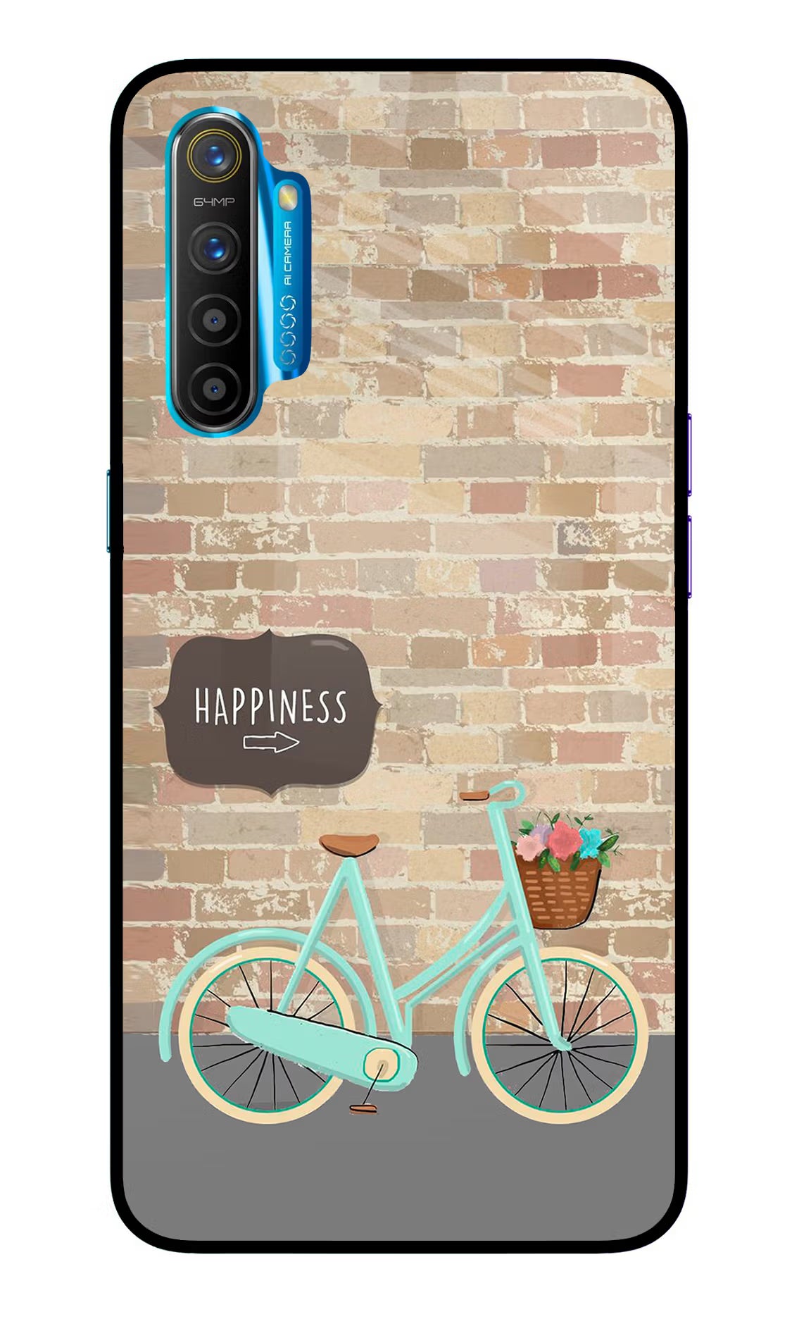 Happiness Artwork Realme XT/X2 Glass Case Back Cover by Casekaro