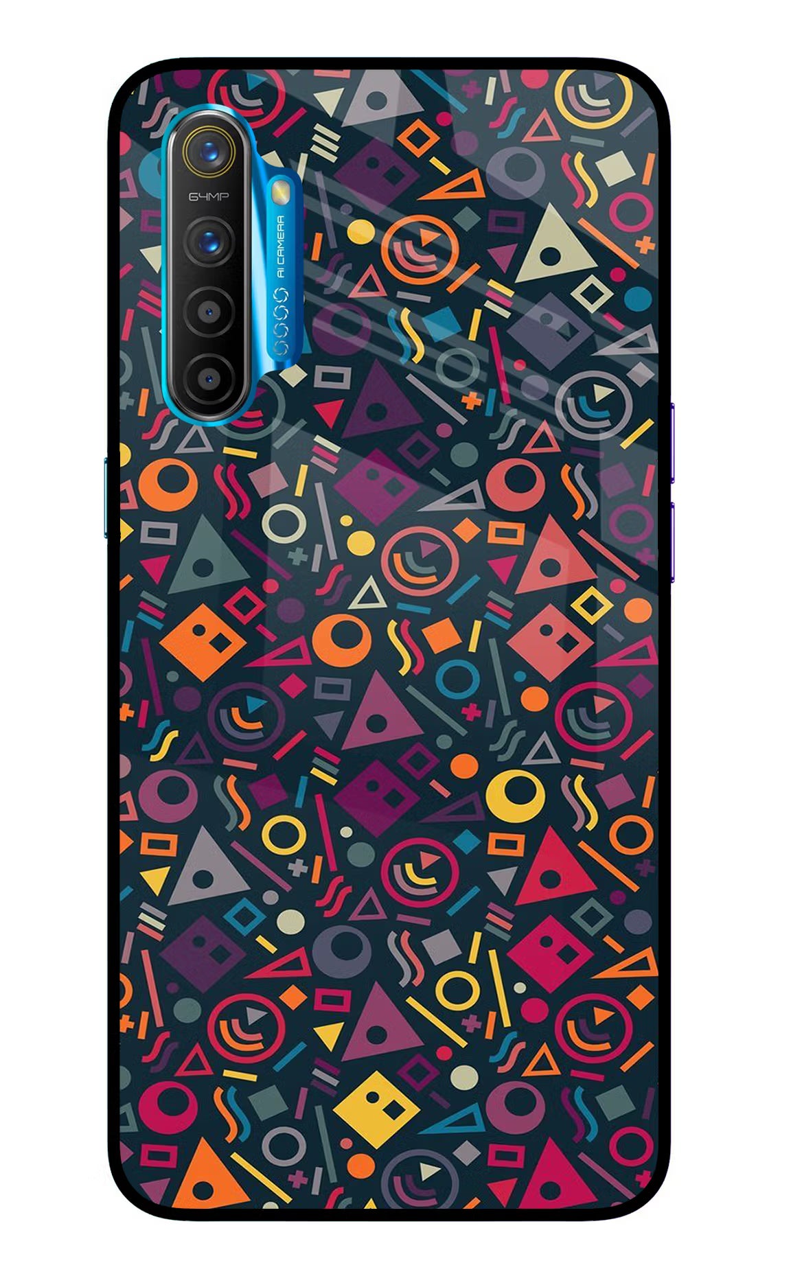 Geometric Abstract Realme XT/X2 Glass Case Back Cover by Casekaro