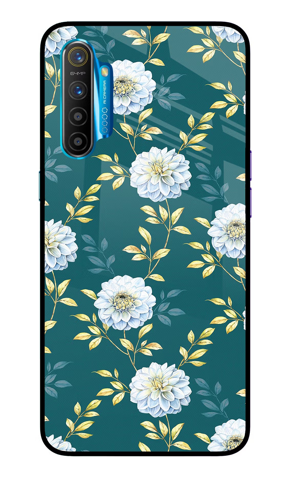 Flowers Realme XT/X2 Glass Case Back Cover by Casekaro