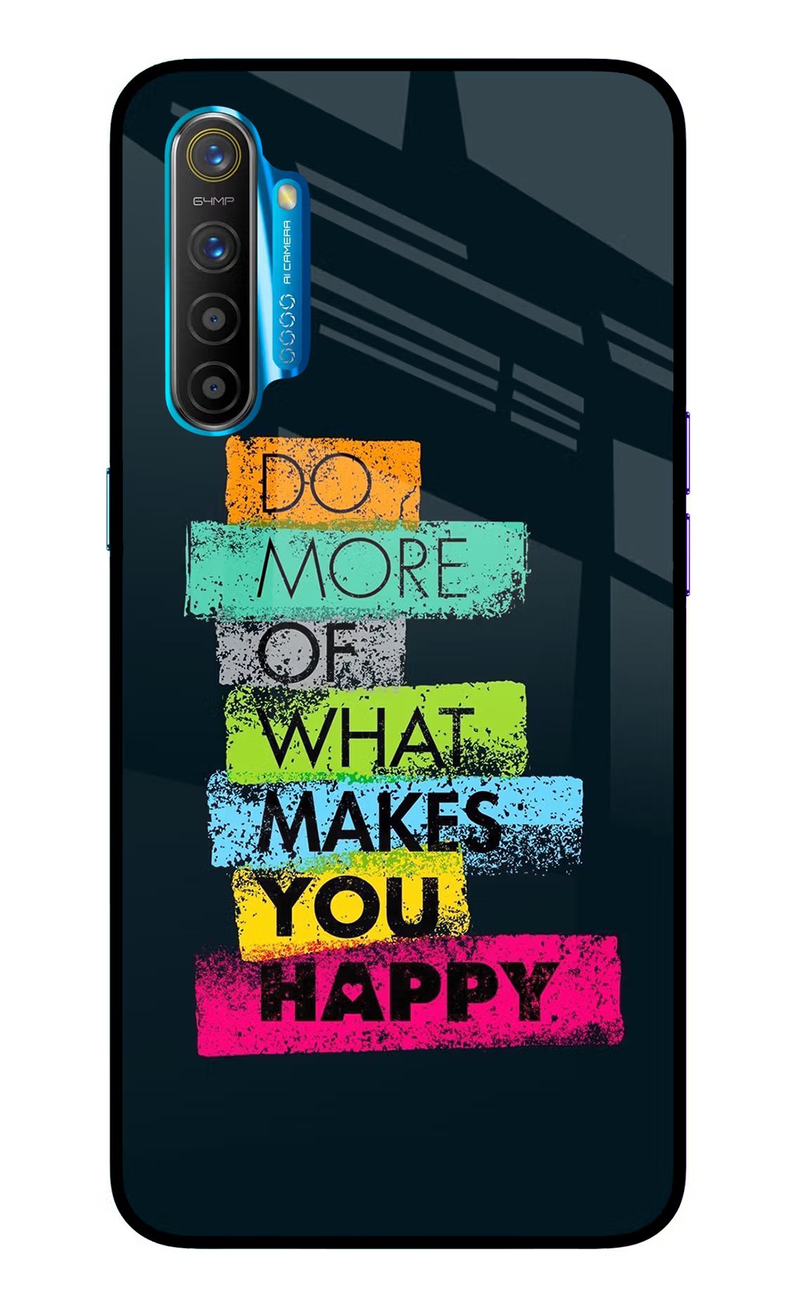 Do More Of What Makes You Happy Realme XT/X2 Glass Case Back Cover by Casekaro
