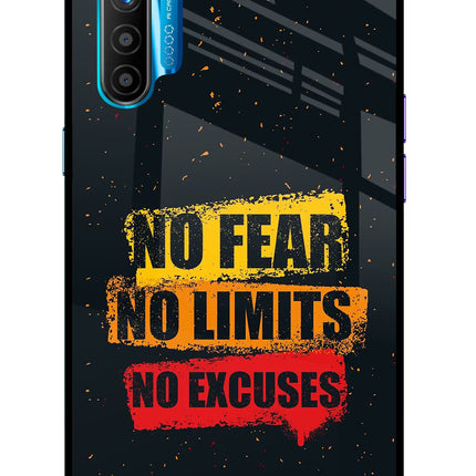 No Fear No Limits No Excuse Realme XT/X2 Glass Case Back Cover by Casekaro